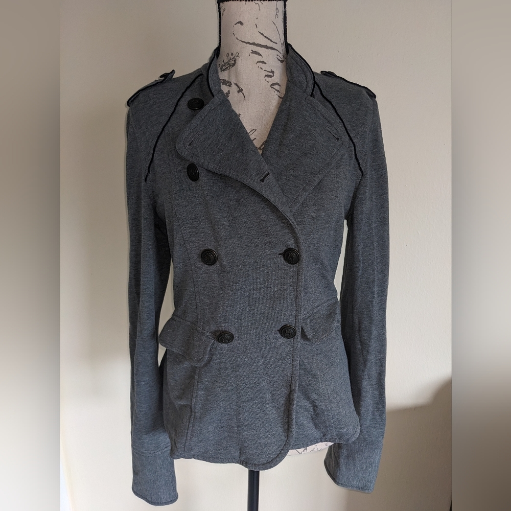 Express Gray Double-Breasted Blazer